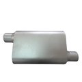 Speedfx 4 X 9" Aluminized Steel Case, Single 2-1/2" Offset Inlet, Single 2-1/2" Offset Outlet 2506AS